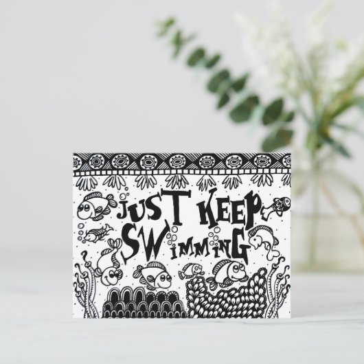 Blijf gewoon briefkaarten zwemmen - Spoonie (Staand voorkant)