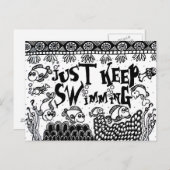 Blijf gewoon briefkaarten zwemmen - Spoonie (Voorkant / Achterkant)