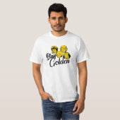 Blijf gewoon goudkleurig met vier meisjes t-shirt (Voorkant volledig)
