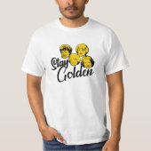 Blijf gewoon goudkleurig met vier meisjes t-shirt (Voorkant)