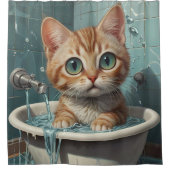 Blijf gewoon schrobben - grappige dierenportretten douchegordijn (Voorkant)