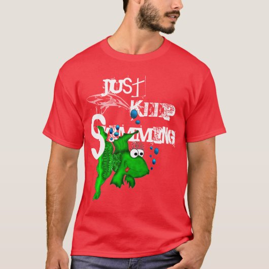 Blijf gewoon t - shirts zwemmen (Voorkant)