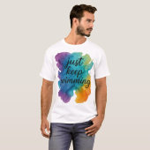 Blijf gewoon zwemmen - Alcohol inkt illustratie T-shirt (Voorkant volledig)