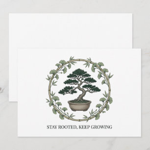 Blijf Geworteld Blijf Groeien Bonsai Boom Botanisc Kaart