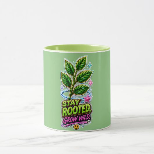 Blijf Geworteld Groei Wild Tasse Mok (Midden)