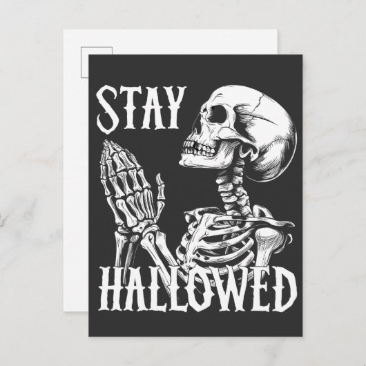 Blijf gezegend bidden Skeleton Handen Halloween Uitnodiging Briefkaart (Voorkant / Achterkant)