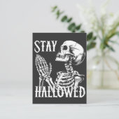 Blijf gezegend bidden Skeleton Handen Halloween Uitnodiging Briefkaart (Staand voorkant)