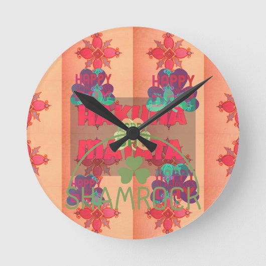 Blijf gezegend Happy St Patrick's Day Hakuna Matat Ronde Klok (Voorkant)