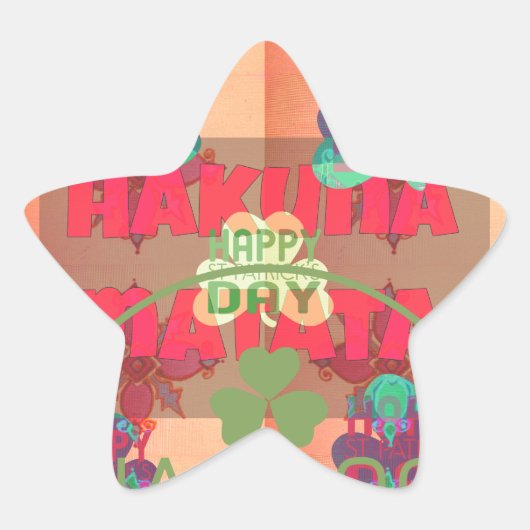 Blijf gezegend Happy St Patrick's Day Hakuna Matat Ster Sticker (Voorkant)