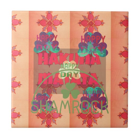 Blijf gezegend Happy St Patrick's Day Hakuna Matat Tegeltje (Voorkant)
