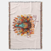 Blijf gezegend met kleurrijke kalkoen deken (Voorkant Verticaal)