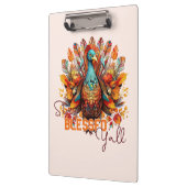 Blijf gezegend met kleurrijke kalkoen klembord (Links)