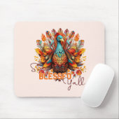 Blijf gezegend met kleurrijke kalkoen muismat (Met muis)