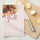 Blijf gezegend met kleurrijke kalkoen theedoek (Quarter Fold)