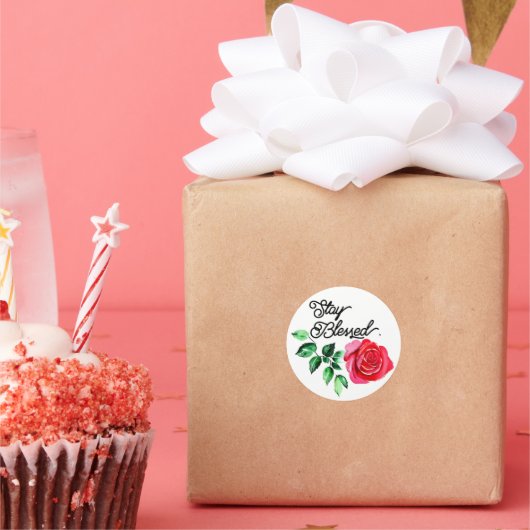 Blijf gezegend ronde sticker (Feest)