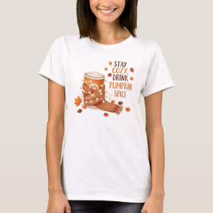 Blijf gezellig en drink pompoenpitten op de koude  t-shirt