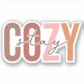 Blijf gezellig HERFST op maat gesneden vinyl Sticker (Voorkant)