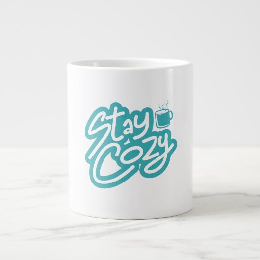 Blijf Gezellig Herfst Winter Quote Grote Koffiekop (Voorkant)