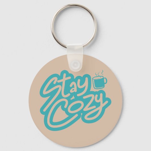 Blijf Gezellig Herfst Winter Quote Sleutelhanger (Voorkant)
