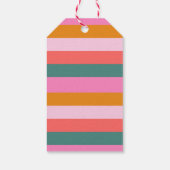 Blijf Gezellig Kerst Bright Stripe Cadeaulabel (Achterkant)