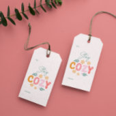 Blijf Gezellig Kerst Bright Stripe Cadeaulabel