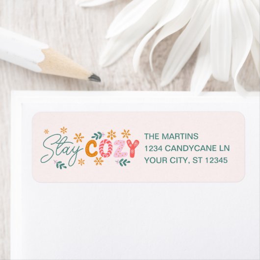 Blijf gezellig kerstvakantie etiket (Insitu)