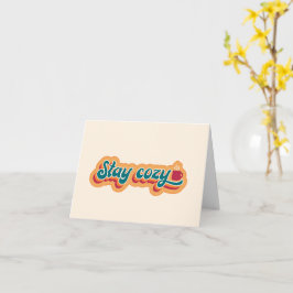 Blijf gezellig Mok van koffie of warme cacao, Retr Kaart