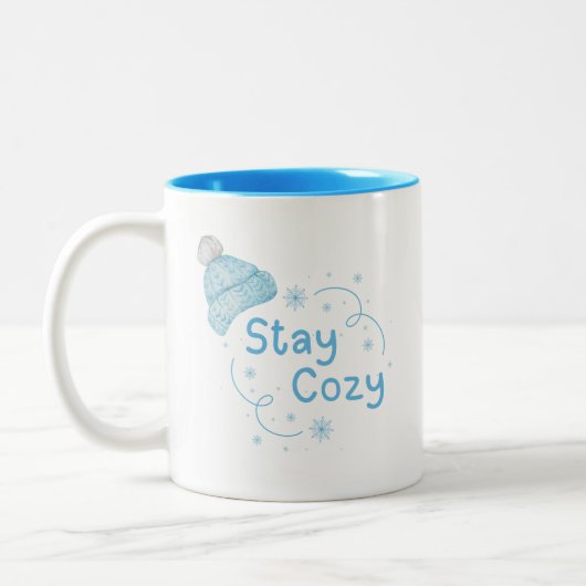 Blijf gezellig "winter" tweekleurige koffiemok (Links)