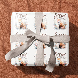 Blijf gezellig Woodland Fox Christmas Cadeaupapier