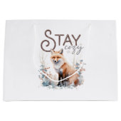 Blijf gezellig Woodland Fox Christmas Groot Cadeauzakje (Voorkant)
