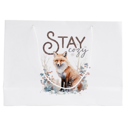 Blijf gezellig Woodland Fox Christmas Groot Cadeauzakje (Achterkant)