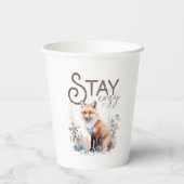 Blijf gezellig Woodland Fox Christmas Papieren Bekers (Achterkant)