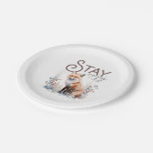 Blijf gezellig Woodland Fox Christmas Papieren Bordje (Gekanteld)