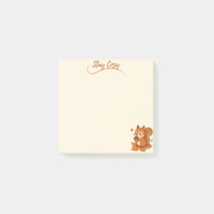 Blijf Gezellige Eekhoorn met Acorn – Beige Herfst Post-it® Notes