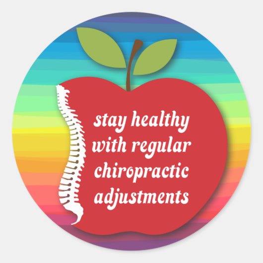 Blijf gezond (Apple) Chiropractie Stickers (Voorkant)