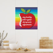 Blijf gezond (Apple) Chiropractisch Poster (Keuken)