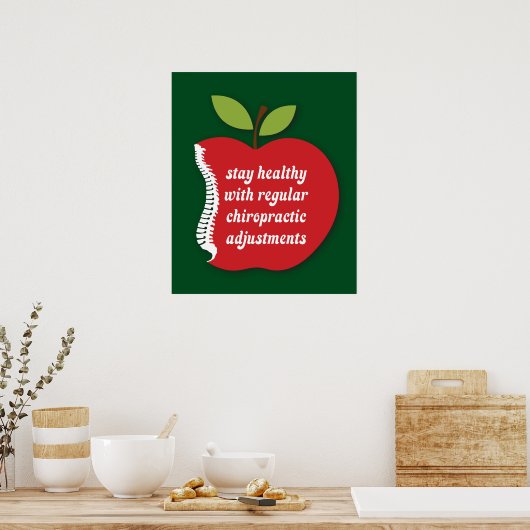 Blijf gezond (Apple) Chiropraktijk Poster 20 x 24  (Keuken)