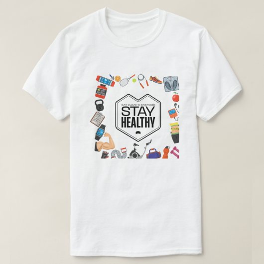 Blijf gezond motivatie ontwerp t-shirt (Design voorkant)