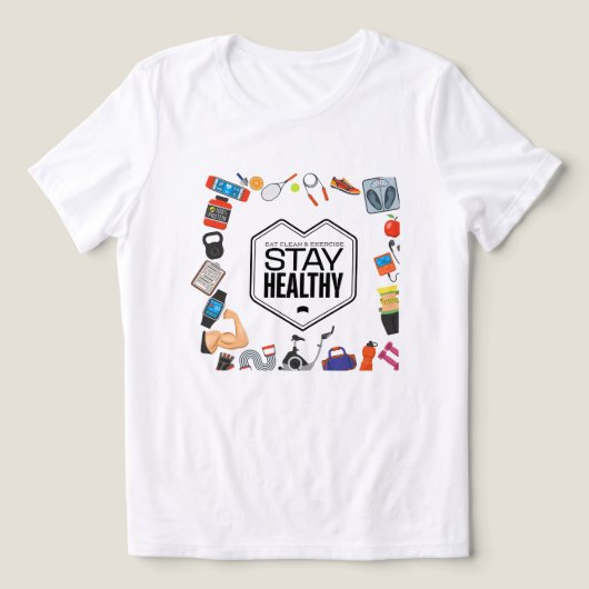 Blijf gezond motivatie ontwerp Tri-Blend shirt (Design voorkant)