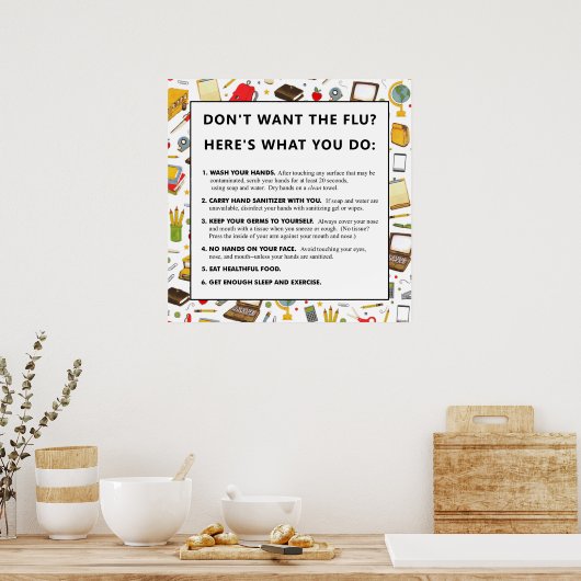 Blijf gezond Poster voor griepseizoen (Keuken)