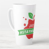 Blijf gezond rode Apple Latte Mok (Linkerhoek)