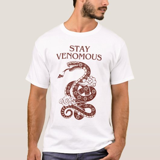 Blijf giftig – Fierce Snake Print T-shirt (Voorkant)