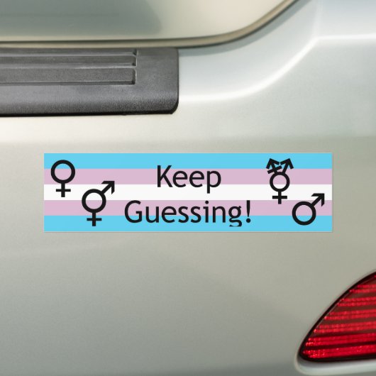 Blijf gissen! bumpersticker (Op auto)