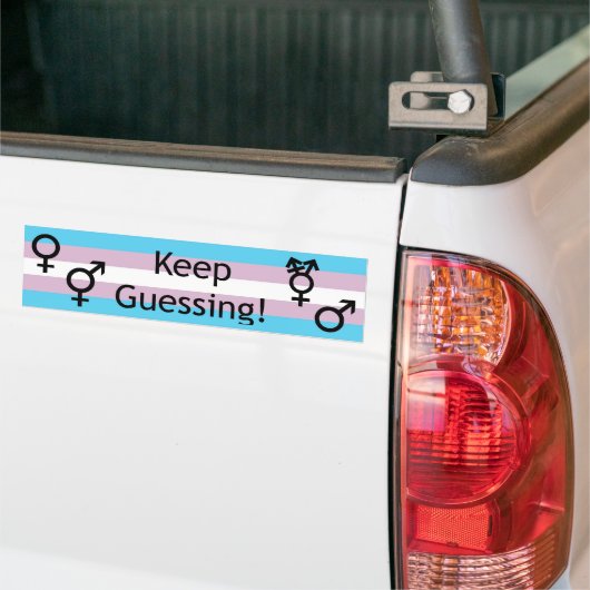 Blijf gissen! bumpersticker (Op Truck)