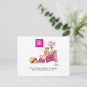 BLIJF GLIMLACHEN Borstkanker Briefkaart (Staand voorkant)