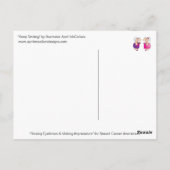 BLIJF GLIMLACHEN Borstkanker Briefkaart (Achterkant)