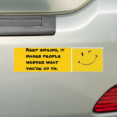 Blijf glimlachen bumpersticker (Op auto)