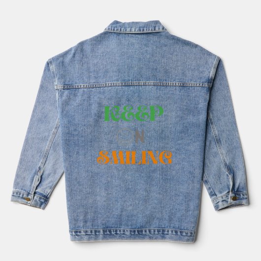 Blijf glimlachen denim jacket (Achterkant)