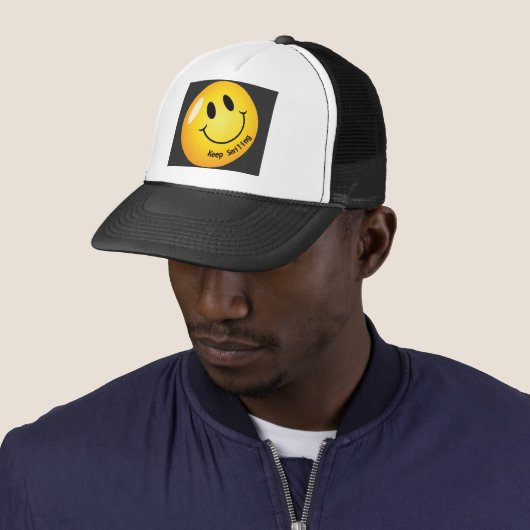 Blijf glimlachen Emoji Mooie Elegant Knap-Pet Trucker Pet (In situ)