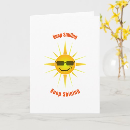 Blijf glimlachen en blijf winkelen kaart (Gele Bloem)